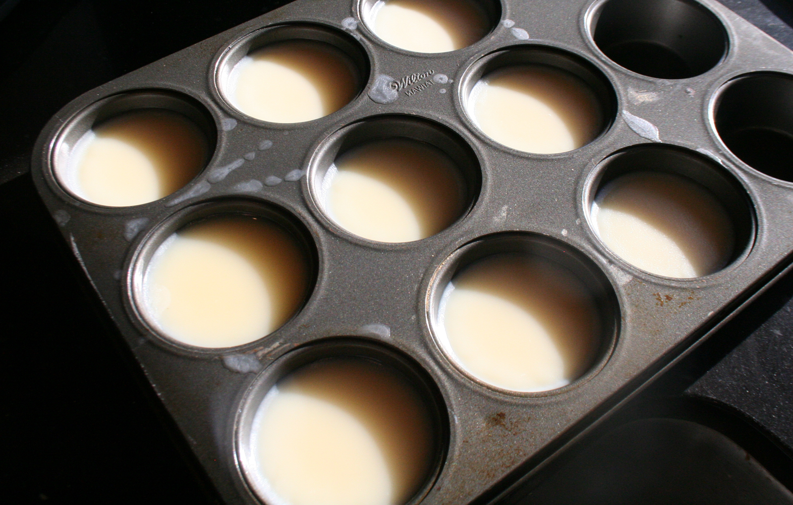Dry-Rendered Lard, poured into muffin tins
