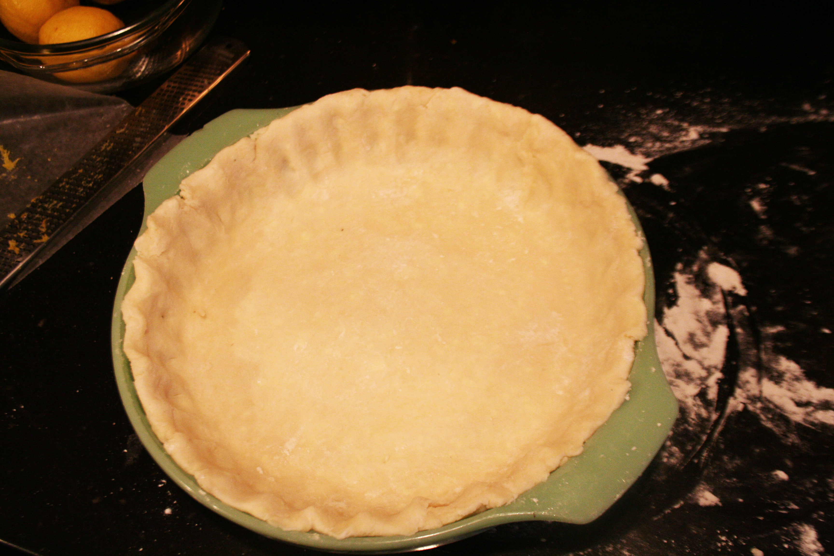Pie crust with lard, ready to bake