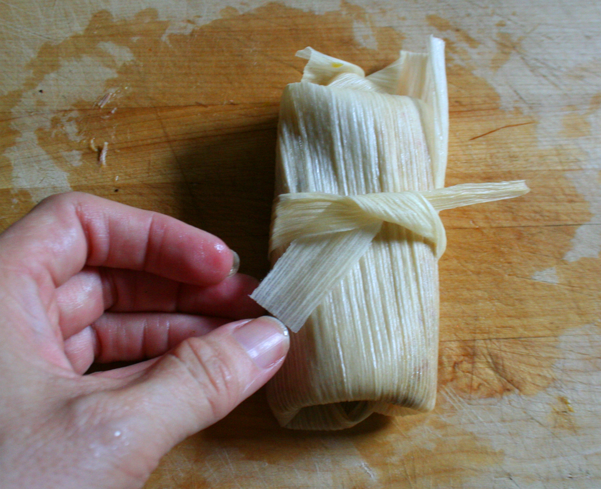 Tamale - folded and tied