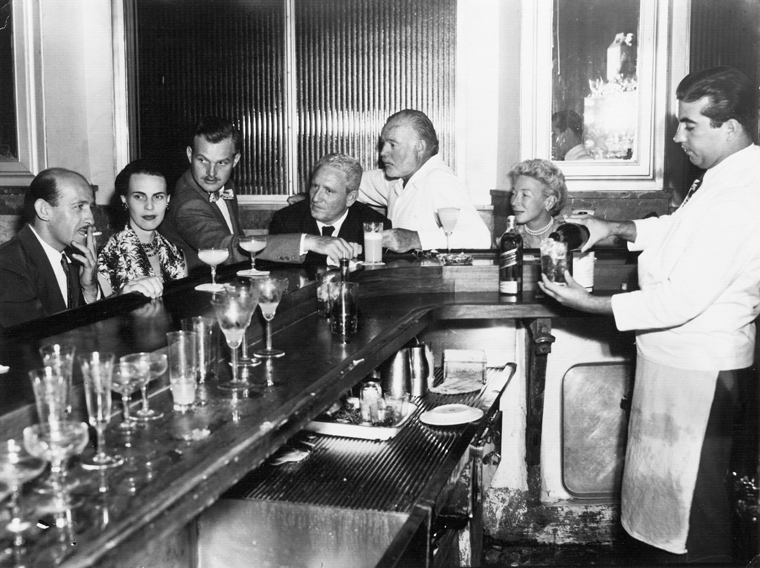Spencer Tracy & Ernest Hemingway at El Floridita Bar in Havana, Cuba