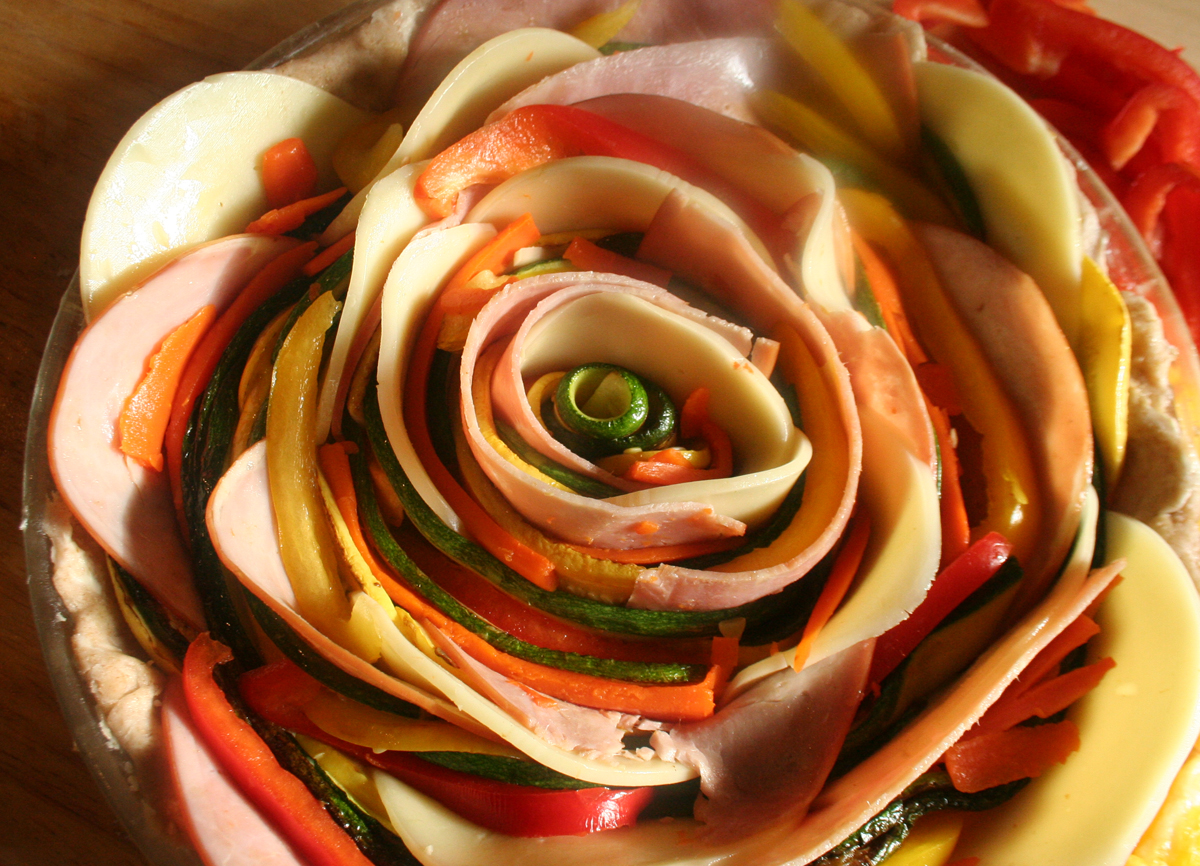 Multi-colored Ham & Vegetable Quiche