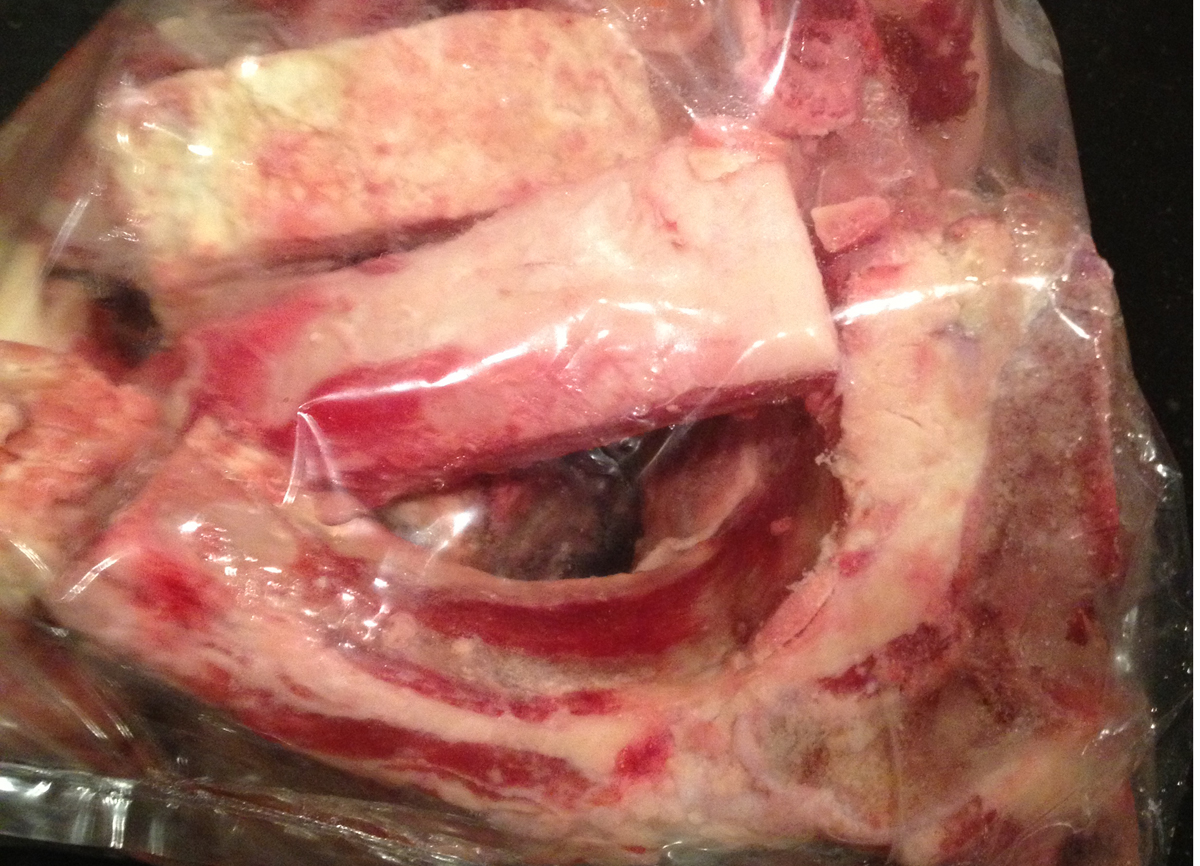 Bag of organic, grass-fed beef shank bones