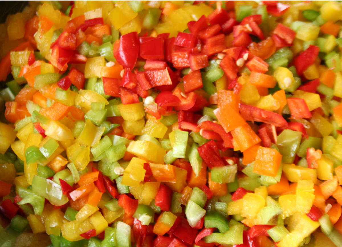 Small Diced Mixed Peppers for Piccalilli Pepper Relish