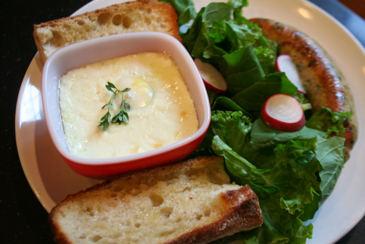 Shirred Duck Egg with celery cream