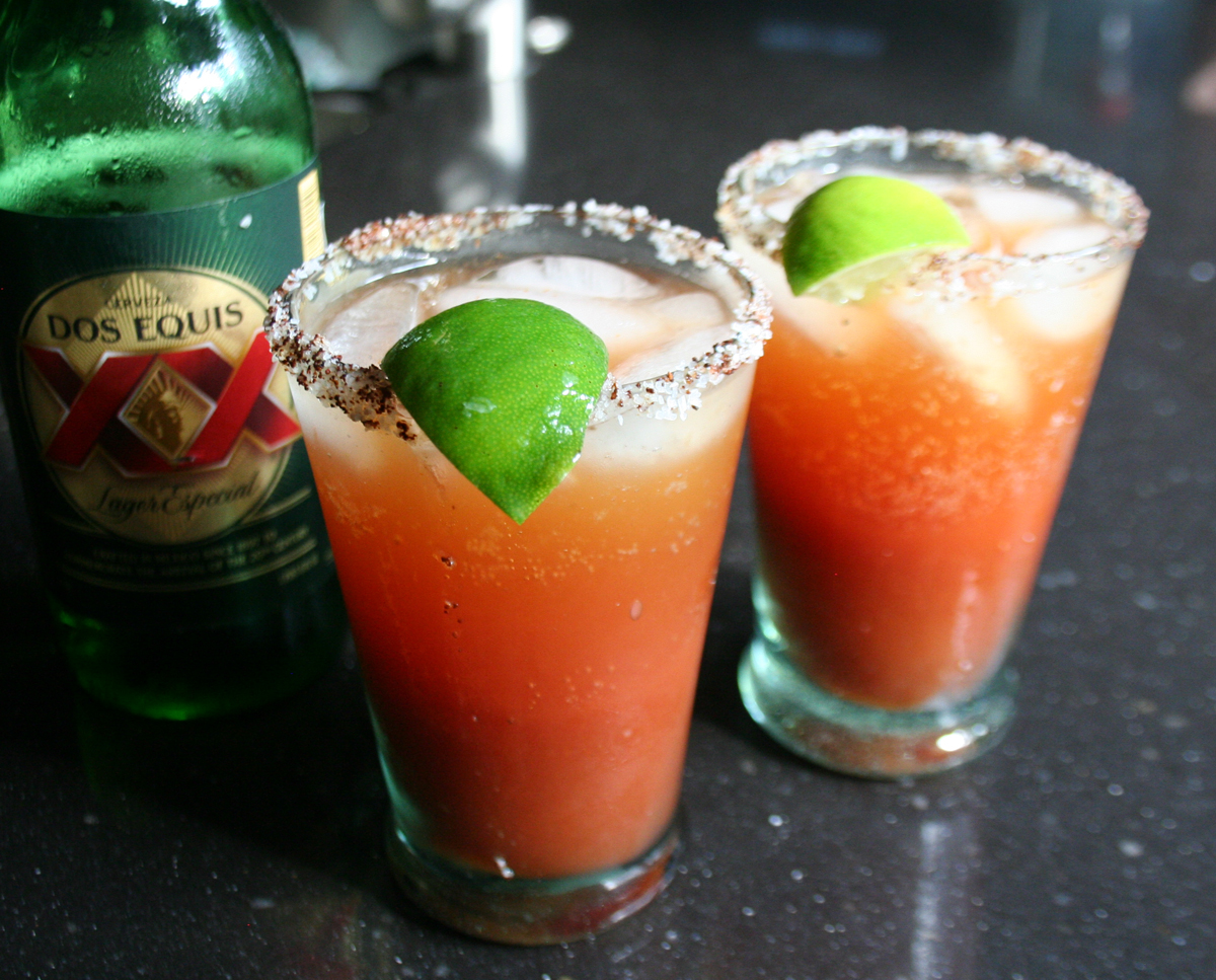 Micheladas, a Mexican beer and tomato cocktail
