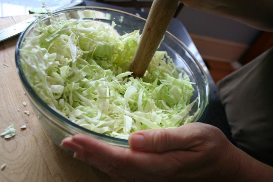 Pounding the Cabbage down