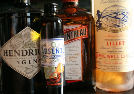 Corpse Reviver Ingredients - Gin, Absinthe, Cointreau, and Lillet Blanc