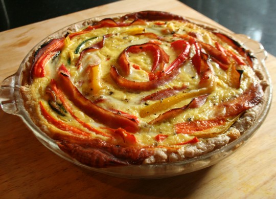 Finished Rolled Ham & Vegetable Quiche