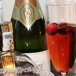Chambord Champagne cocktail with cranberries