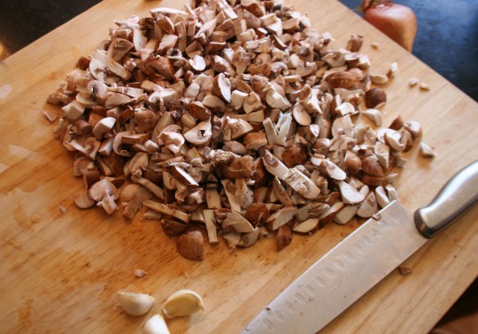 Mushrooms roughly chopped