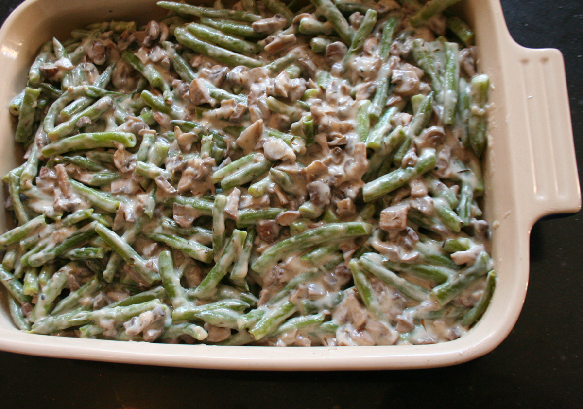 Green Bean Casserole before the oven