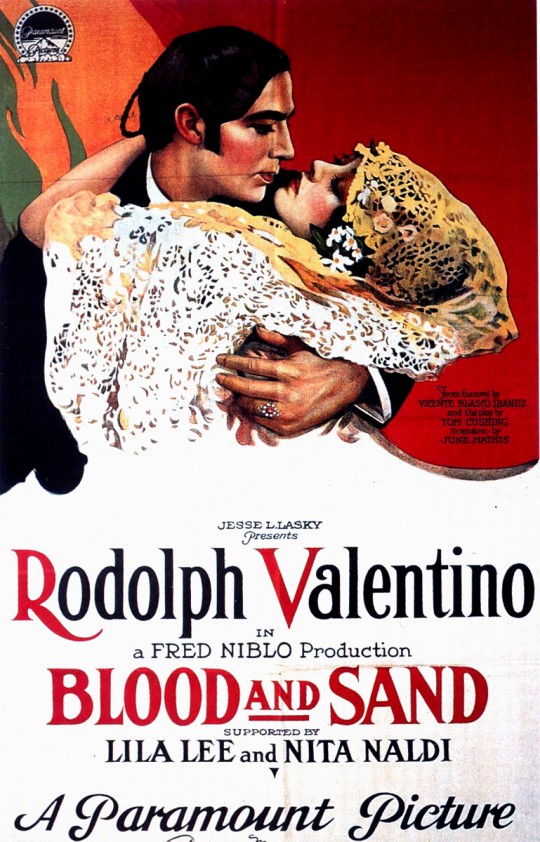 Rudolph Valentino's "Blood and Sand" movie poster