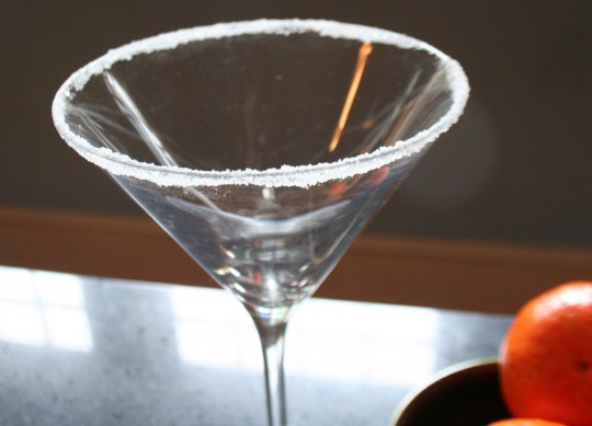 Sugared Rim of a cocktail glass