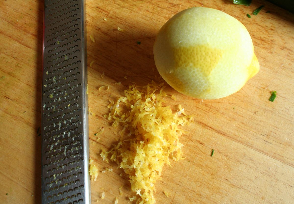 Freshly-grated lemon peel