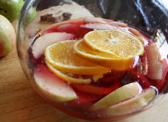 Sliced Fruit for Fall Spice Apple Brandy Punch